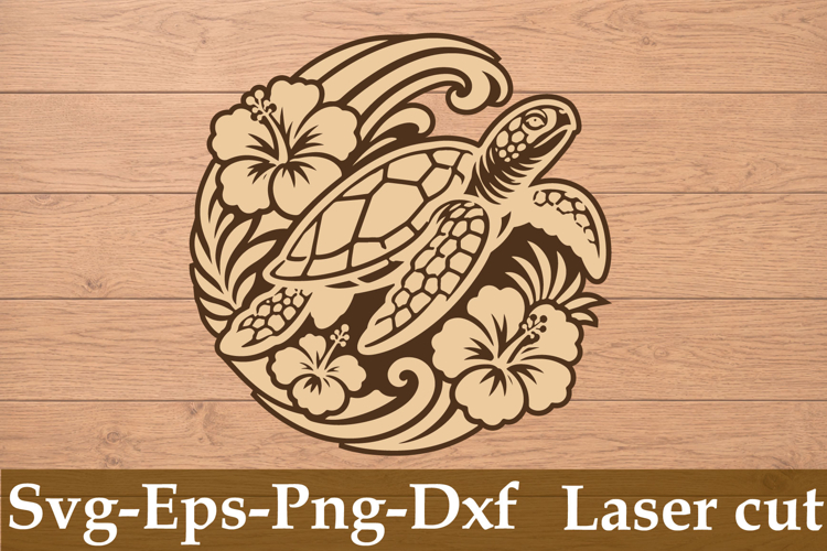 Floral Turtle Laser Cut Svg Design