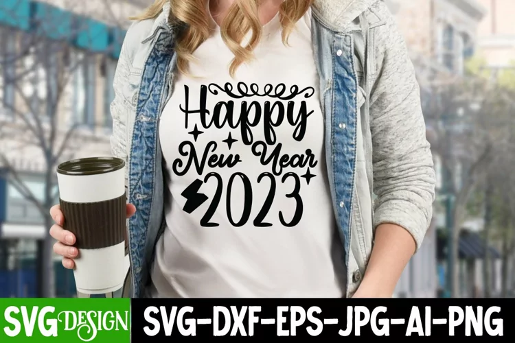 Happy New Year 2023 SVG Cut File Design