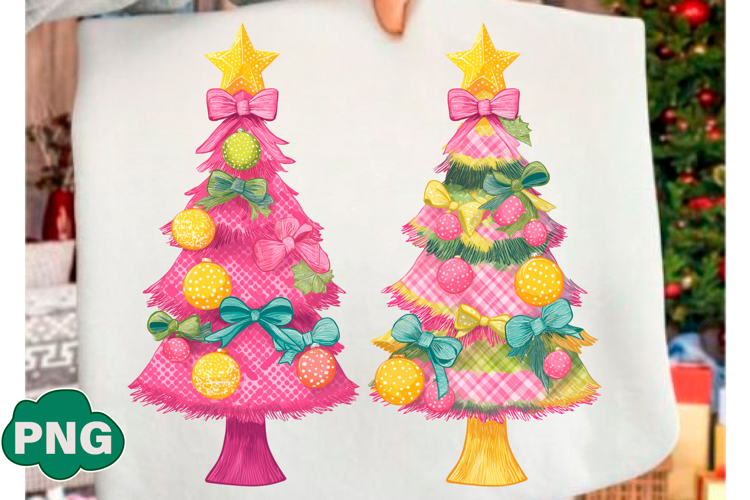Colorful Coquette Pink Christmas Tree Png
