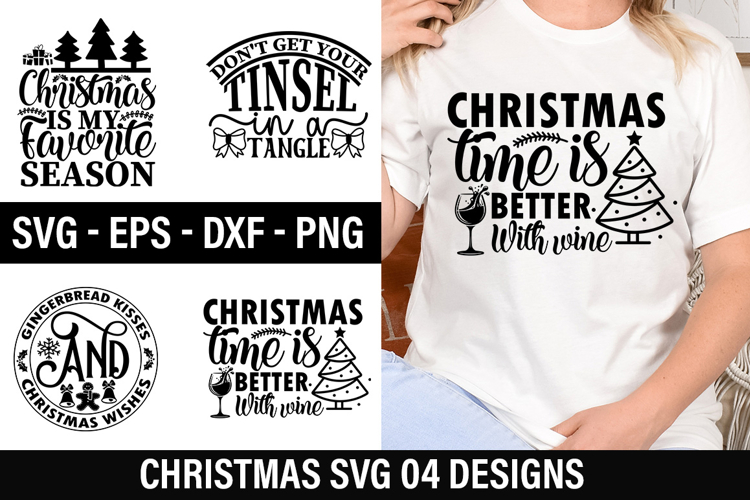 04 Christmas SVG Design - Christmas time is better with wine