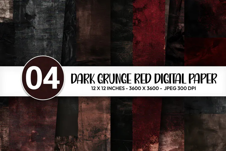 Dark Grunge Red Digital Paper