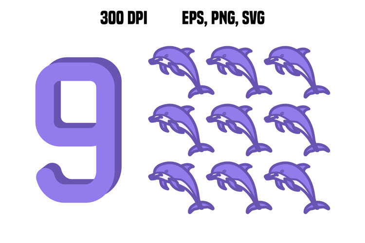Purple Number Nine and Dolphins example image 1