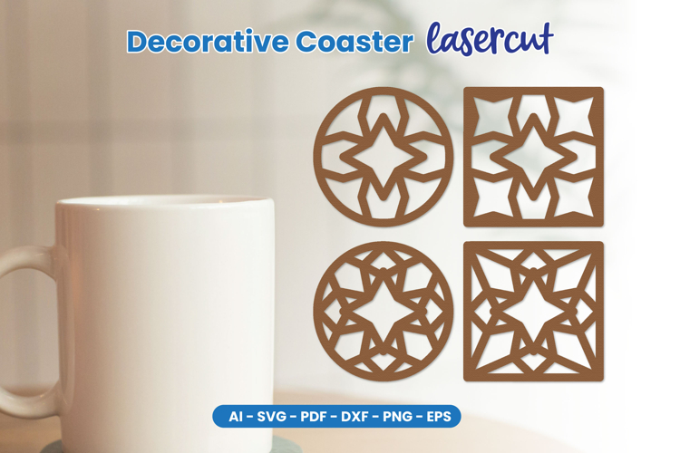Wooden Decorative Coaster Lasercut