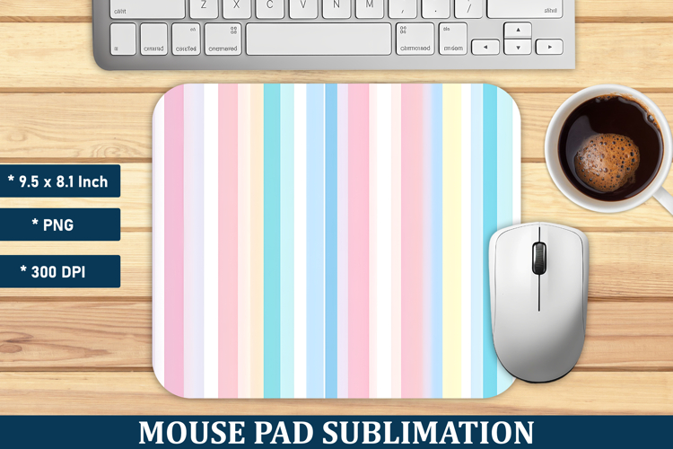 Pastel Stripes Mouse Pad | Mouse Pad Sublimation