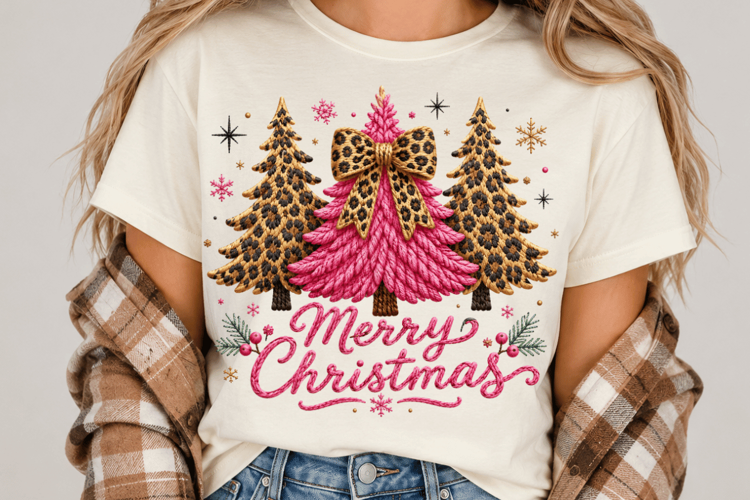 Merry Christmas PNG, Christmas Sublimation Design, Leopard