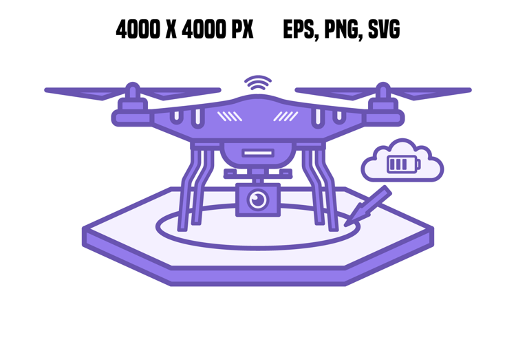 Purple Drone Charging Station Icon