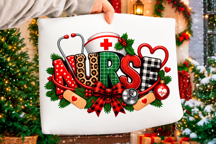 Cute Christmas nurse healthcare holiday design