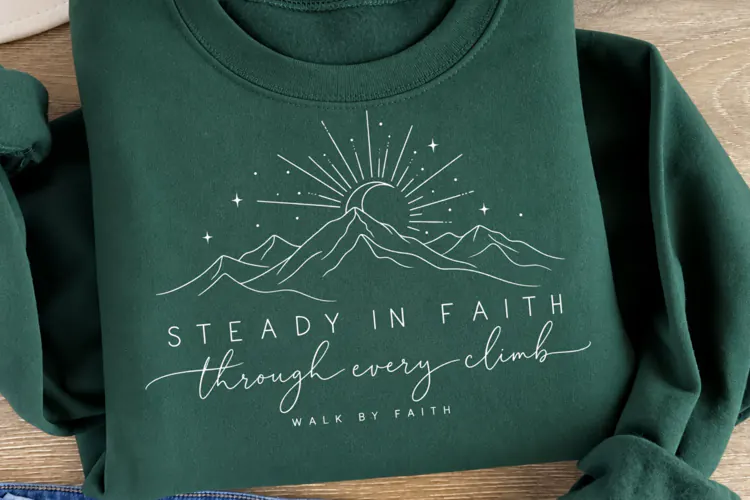 Steady in Faith Mountain PNG, Walk by Faith Christian Mounta