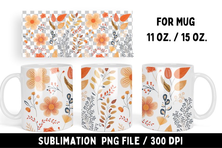Watercolor flower design coffee mugs, floral mug gifts