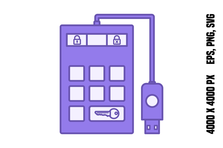 Purple Encrypted Hard Drive Icon