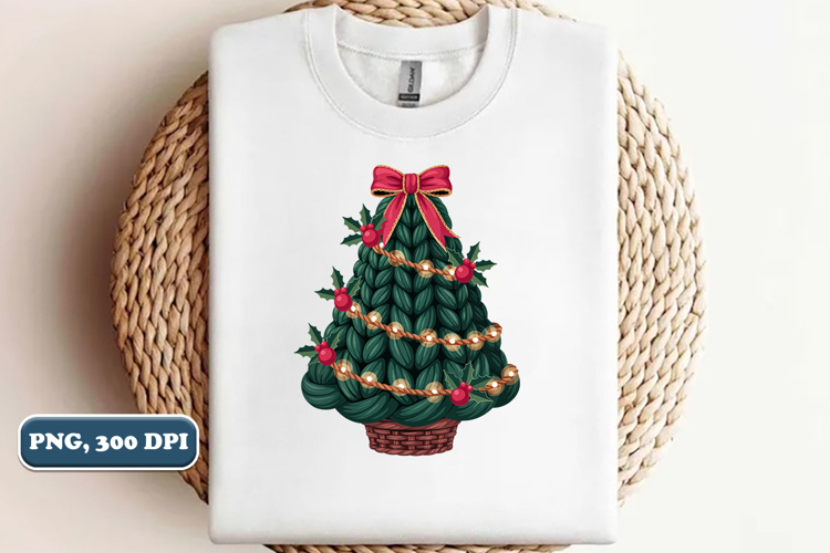 Crochet Yarn Christmas Tree PNG, Christmas tree PNG