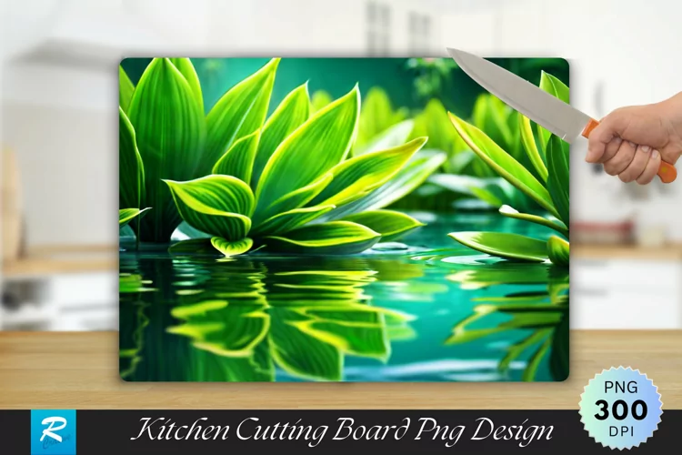 Water Plants Cutting Board Sublimation Design