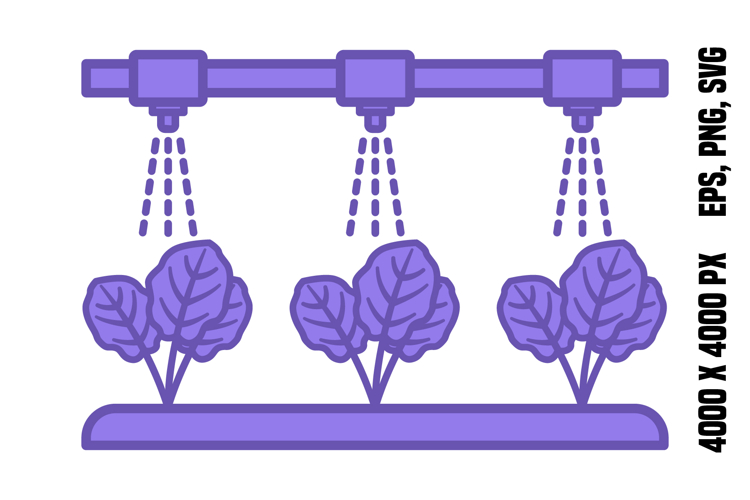 Purple Precision Drip Irrigation Icon