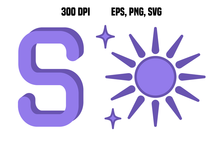 Purple Letter S and Sun