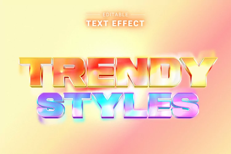 Editable Text Effect for Illustrator. Vector Graphic styles