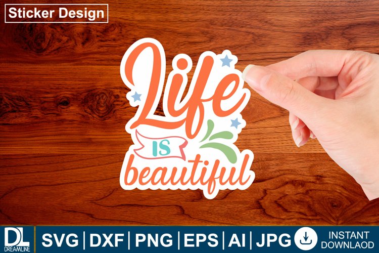 Motivational sticker design, Inspirational sticker design example image 1