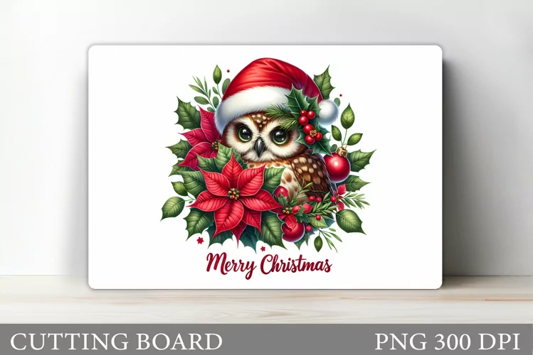 Christmas Owl Cutting Board. Christmas Cutting Board