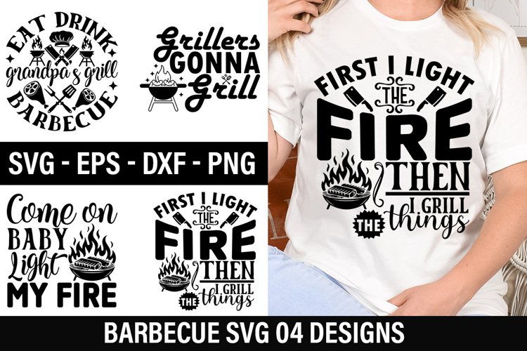 Barbecue SVG Design - Eat drink grandpas grill barbecue