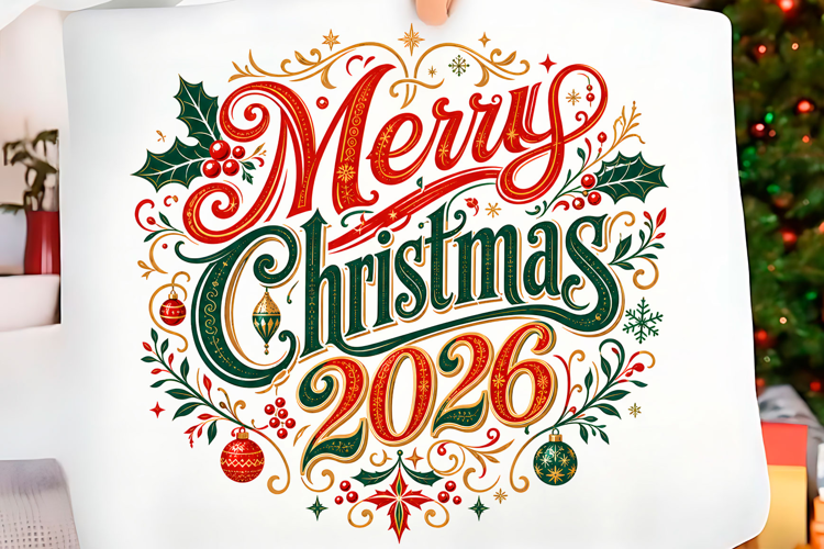 Vintage Merry Christmas 2026 PNG Christmas T-shirt Png