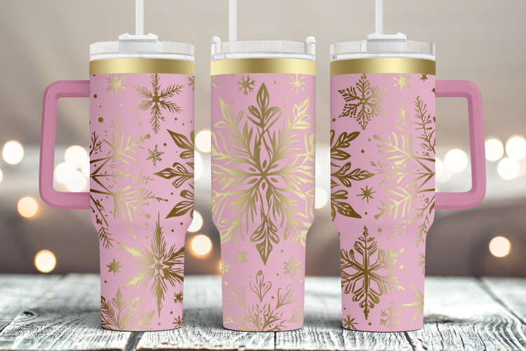 Tumbler laser svg| 40oz Tumbler Christmas Snowflakes wrap