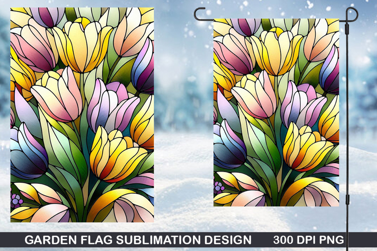 Flowers Garden Flag Sublimation| Spring Garden Flag PNG
