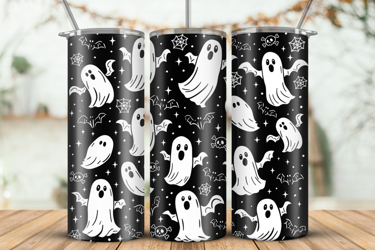 Tumbler laser svg| 20oz Tumbler Halloween Ghosts Bats wrap