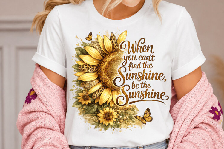 Sunflower Sunshine PNG, Inspirational Sunflower Sublimation example image 1