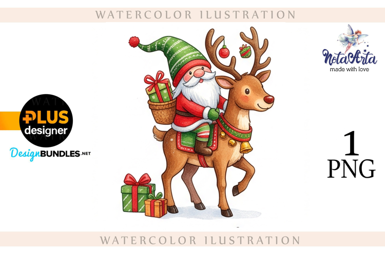 Watercolor Christmas Gnomes,Santa's gnomes