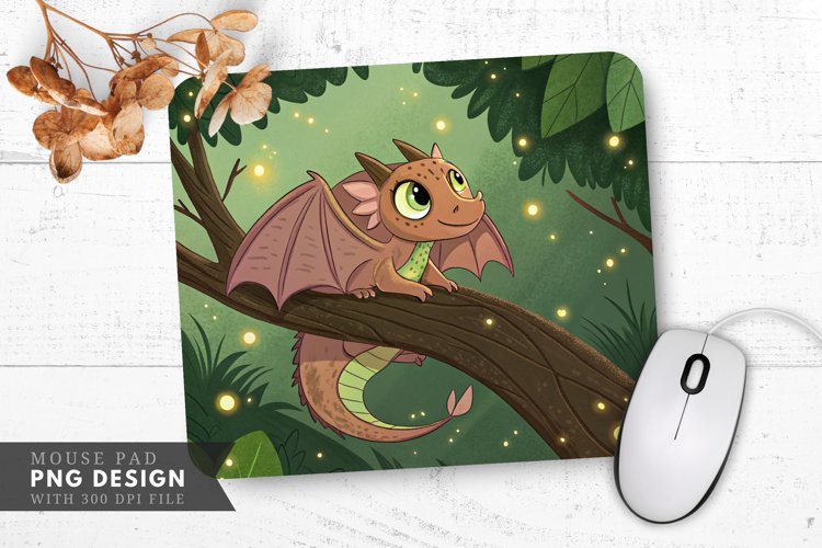 Enchanting Dragon Dreams Mouse Pad PNG Design