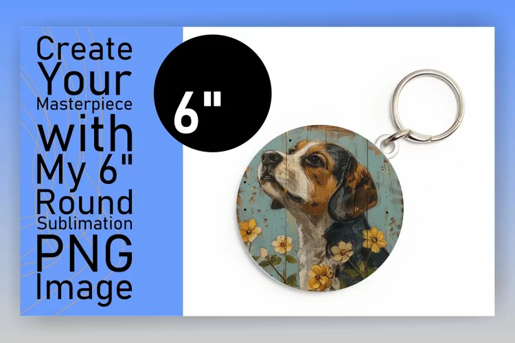 Round Dog Lover Circle Keychain Selection