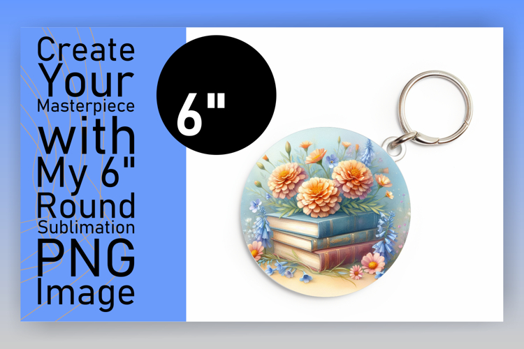 Chic Round Design for Keychain PNG , Books