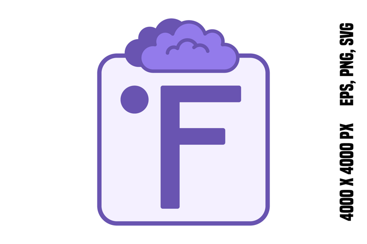Purple Degree Fahrenheit Icon