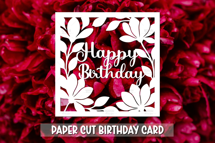 Happy Birthday Greeting card SVG,Paper cut SVG Birthday Card