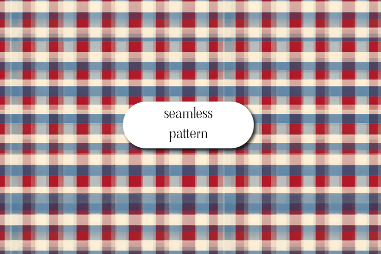 Red Blue Plaid Seamless Pattern Classic Check Fabric