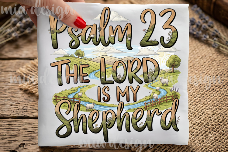Psalm 23 The Lord Is My Shepherd PNG, Christian Sublimation
