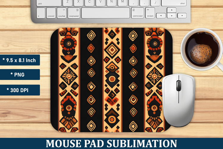African Traditional Pattern Mouse Pad | Mouse Pad Sublimatio
