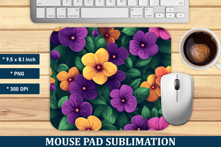 Calibrachoa Flower Pattern Mouse Pad | Mouse Pad Sublimation