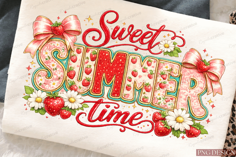 Sweet Summer Time PNG Design | Strawberry Coquette Summer