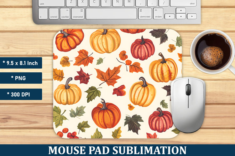 Fall Harvest Pattern Mouse Pad | Mouse Pad Sublimation