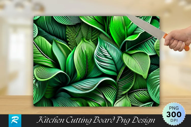 Green knitted Fabric Surface Cutting Board PNG Design
