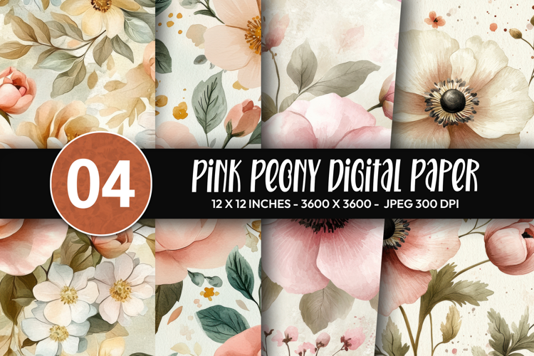 Pink Peony Digital Paper