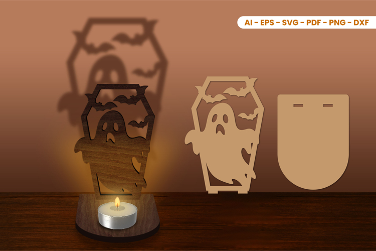 Halloween Tealight Candle Holder Laser Cut