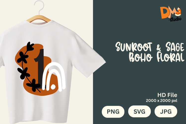 Sunroot & Sage Boho Floral Monogram