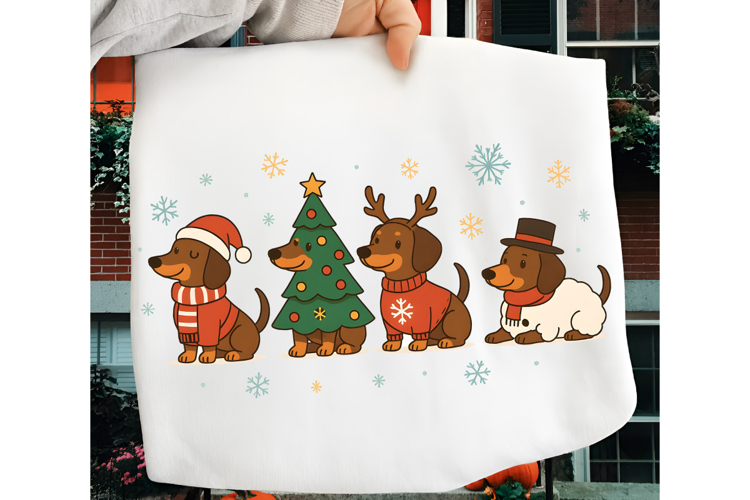 Christmas Dachshund PNG, Dog Lover PNG, Merry Christmas PNG