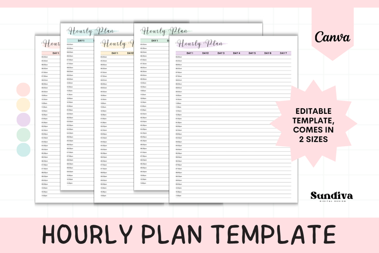 Hourly Plan Editable Template 2 example image 1