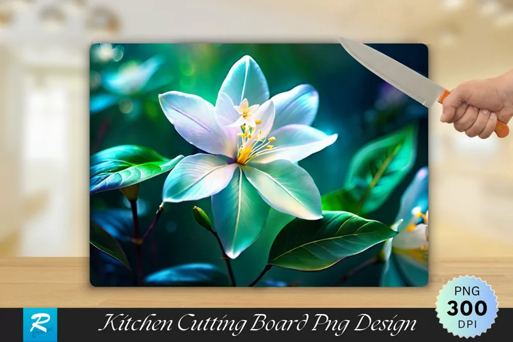 Enchanting Jasmine Artistic Cutting Board Sublimation Design