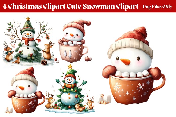 Cute Snowman Clipart Image 7