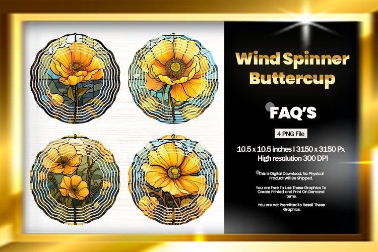 Buttercup Wind Spinner Sublimation - 04 Variations example image 1