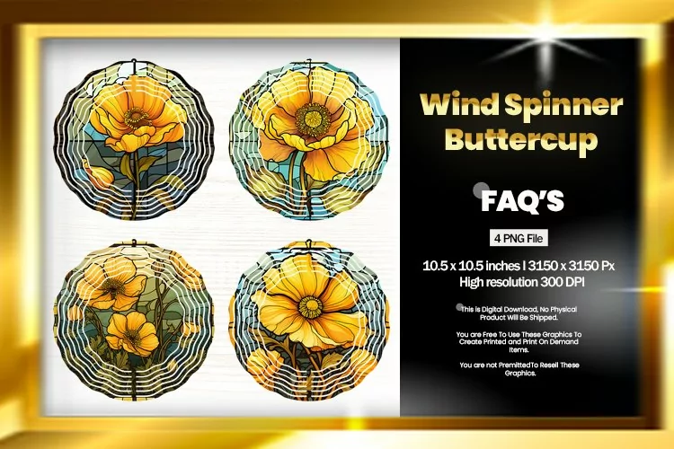 Buttercup Wind Spinner Sublimation - 04 Variations
