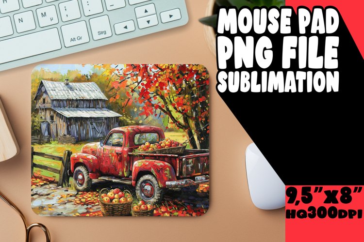 Fall Vibes Pickup Mouse Pad Print PNG